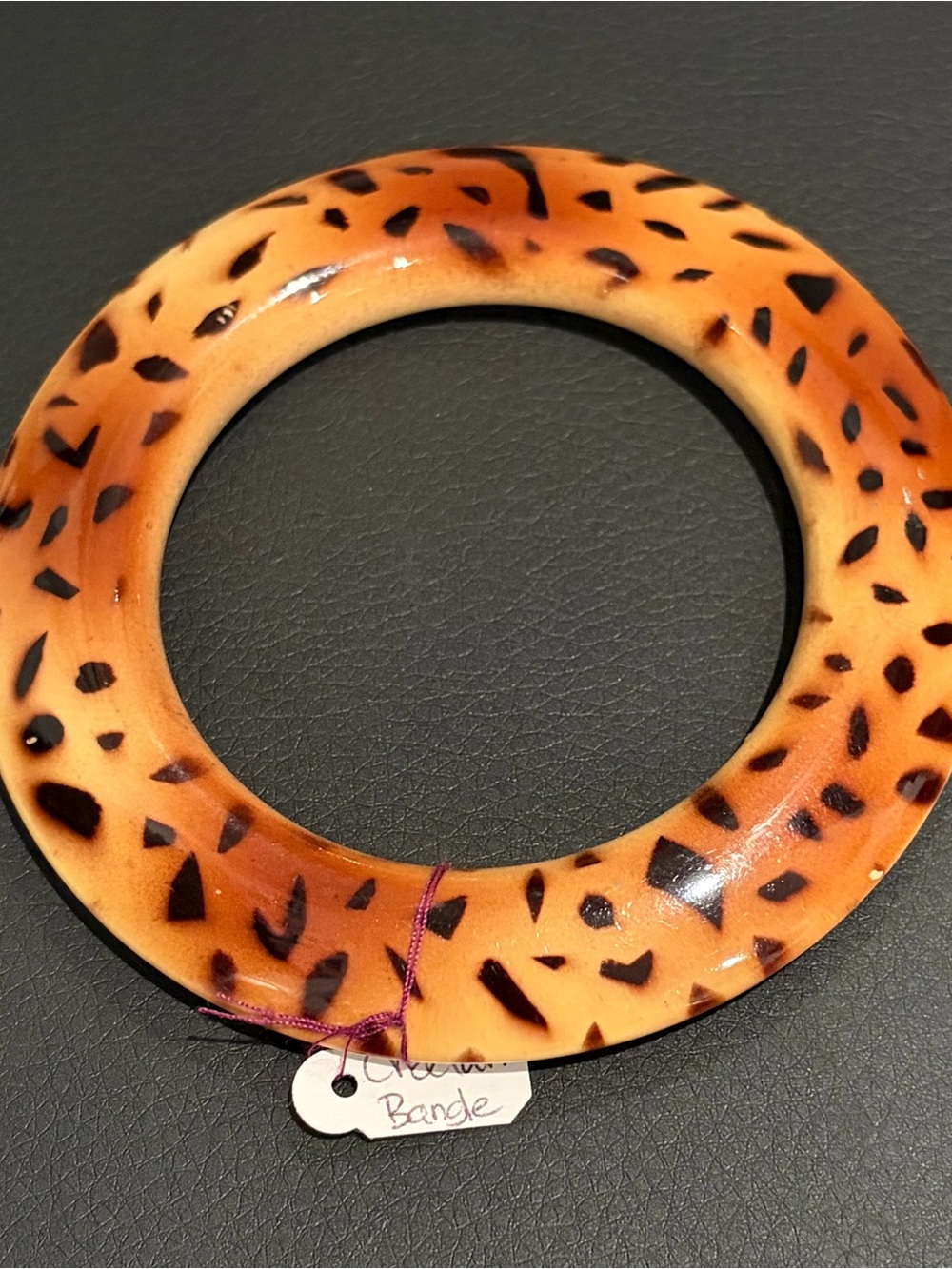 Cheetah Print Pattern Resin or Wood Bangle Bracelet